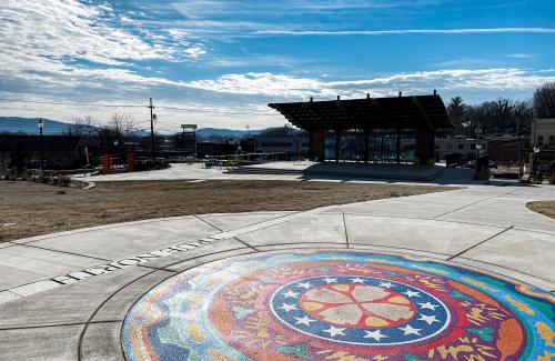 Morganton's Community Mandala is a permanent art installation on the Courthouse Square in Downtown Morganton