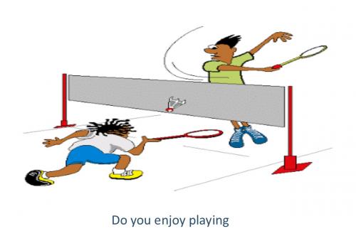 Cartoon badminton game