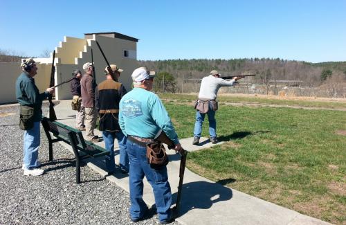 People at the skeet and trap shooting range