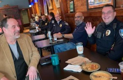 Citizens participating in Coffee with a Cop