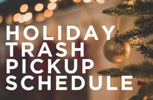 Holiday Trash Schedule