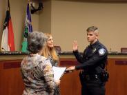 An officer being sworn in
