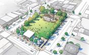 Illustration by Stantec staff shows improvements to the Historic Courthouse Square